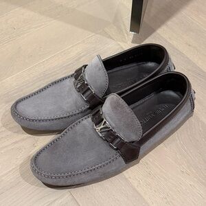 Louis Vuitton Men's Gray and Brown Loafers